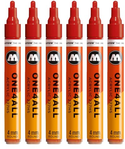 Molotow One4All 227HS Acryl Marker (4,0 mm Strichstärke, hochdeckend und permanent, schnell trocknend, nachfüllbar, für fast alle Untergründe) 1 Stück Farbe 245 himbeerrot | 4,0 mm Strichstärke, hochdeckend und permanent, schnell trocknend, UV-beständig, nachfüllbar, für fast alle Untergründe