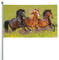150 x 90 cm (5 x 3 Fuß) Pferde laufen Galopp Blumenwiese Flagge für Haus Rasen hängende Dekoration Hofbanner Urlaub Willkommen Flaggen mit 2 Metallösen, für drinnen und draußen