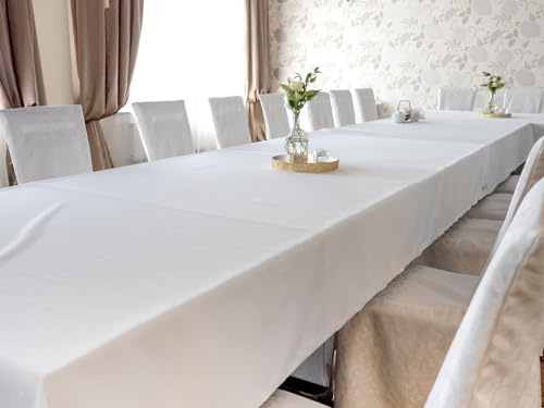 texpot Tovaglia 300 x 800 cm in cotone bianco lucido