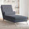 Homgoday Sonnenliegen, Chaise Longue Massage mit dunkelgrauem Samt, Schlafsofa, Gartenliegen, Pool-Liege, Sonnenliege für den Garten