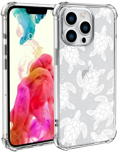 Wihytec Summer Sea Turtles Case for iPhone 13 - Clear Cover With Four Corner Reinforced Shockproof Design - Girly Women's Transparent Phone Case