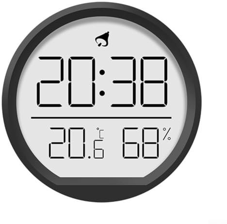 Zoegneer Thermo-Hygrometer-Uhr, kompakter Wecker mit magnetischer Befestigung, elektronischer Wecker für die Küche (schwarz)