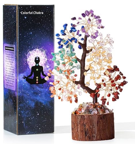 XIANNVXI 7 Chakra Crystal Tree of Life Gifts Money Tree Crystal Tree Cool Things for Bedroom Decor Housewarming Gifts Ununsual Ornaments for Home
