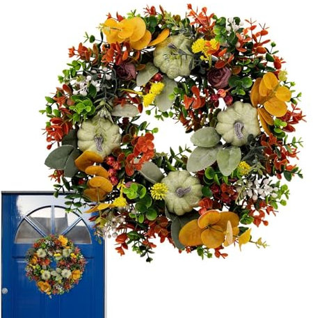 Ghirlanda autunnale, Ghirlanda autunnale | Ghirlande di foglie di eucalipto - Decorazione della ghirlanda autunnale della ghirlanda della porta della fattoria per le decorazioni autunnali della porta