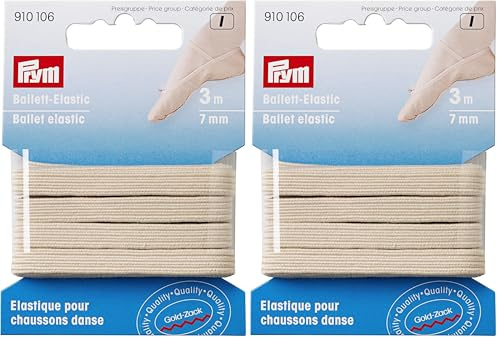 Prym Ballet Elastic 7mm, Beige (Pack of 2)