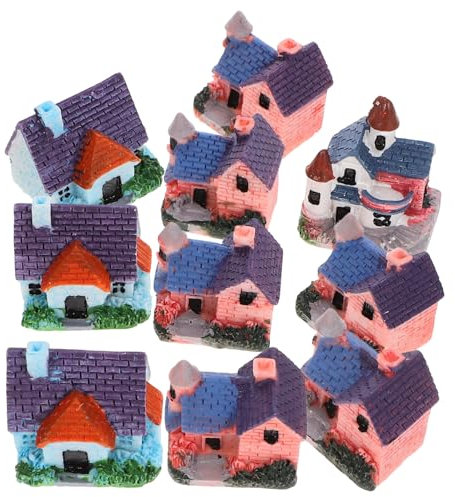 ERINGOGO 10 Stück Mikroszenen Ornamente Mini Spielzeug Zahlenspielzeug Feenhaus Statue Miniatur Hausfigur Mini Cottage Mini Figur Winzige Dorffigur Skulpturen Heimdekoration