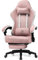 GTPLAYER Gaming Stuhl Ergonomischer Gaming Sessel Schreibtischstuhl mit Stoffoberfläche, Federsitzkissen, Verbindungsarmlehnen und Fußstütze Rosa