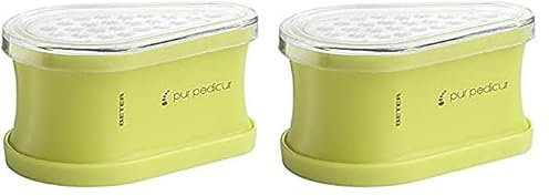 Beter – Quitadurezas con depósito para pedicura, elimina durezas y pieles muertas de los pies, acero inoxidable, con lima de pedicura (Paquete de 2)