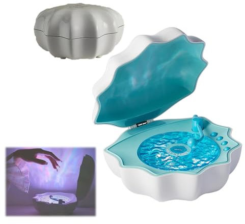 Northern Lights Projector Light, Shell Lamp With Bluetooth Speaker,Waves Retro Bluetooth Vinyl Record Player, White Noise Projector,7 Natural Sound Effects And 360° Surround Sound