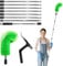 2-in-1 Gutter Cleaning Tools, 3.2M/10.5Ft Gutter Brush and Cleaning Scraper, Telescopic Gutter Cleaner Tools with 8 Section Pole, Gutter Cleaner Scoop for Cleaning Leaves and Moss (8Pole+Scoop+Brush)