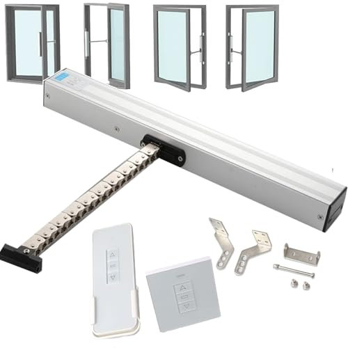 Apriporta Automatico per finestre (Corsa 300 mm-800 mm), apriporta Elettrico a Catena per finestre, con Interruttore a Parete + Telecomando, Apri/chiudiporta motorizzato per finestre, per finestre d