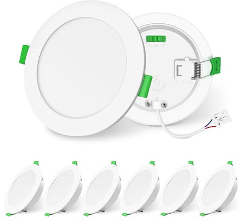 ALUSSO LIGHTING Einbaustrahler LED Spots 230V Dimmbar 12W 1200lm Einbauleuchten Hohe Helligkeit, Warmweiß Neutralweiß Kaltweiß Deckenspots Ultra Flach Deckenleuchte IP44 für Badezimmer Küche, 6er Set