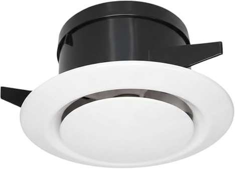 Map 4 Adjustable Round Ceiling Vent, Air Diffuser Exhaust Fan Vent - White | 100mm Vent Fixing Wing, Works with Inline Extractor Fans, for Bathroom Office Kitchen Ventilation