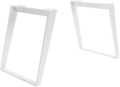 DELIFE Tischbeine Metall Weiß Schräg (2er-Set)