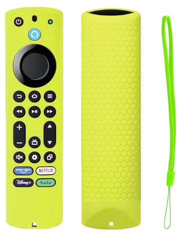 TOKERSE Silikon-Schutzhülle für Fire TV Stick 4K Max 2. Gen/Toshiba/Insignia/Pioneer/Omni Series Fire TV Alexa Voice Remote Enhanced, rutschfeste Schutzhülle mit Umhängeband, Grün