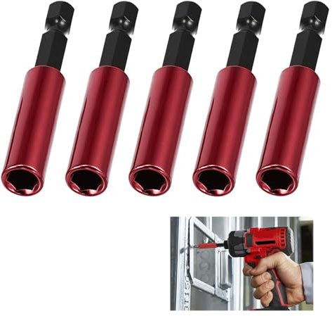 5 Stück Magnetischer Bithalter, Bithalter S2 Stahl 60mm 1/4 Zoll, Sechskantschaft Bit Halter Bohrerschrauber, Magnetische Schraubendreherverlängerung für Bohrmaschinen, Akkuschrauber & Werkzeuge