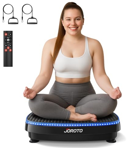 JOROTO Plateforme Vibrante, Haut-Parleur Bluetooth IntéGré & LED 6 Couleurs, Plaque Vibrante Fitness avec 120 Niveaux 5 Programmes D'EntraîNement, Plateforme Vibrante Perte De Poids Capacité de 150KG
