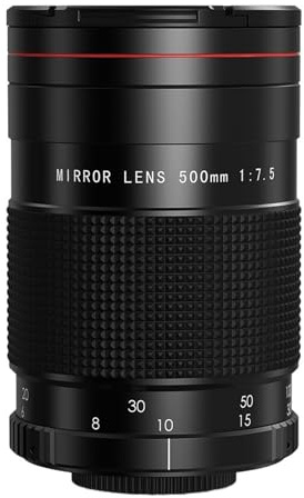 Compatibile con obiettivo a specchio con messa a fuoco manuale Sony E 500 mm F7.5 con adattatore T2 for fotocamera con attacco EF RF FZ M43(M4/3)