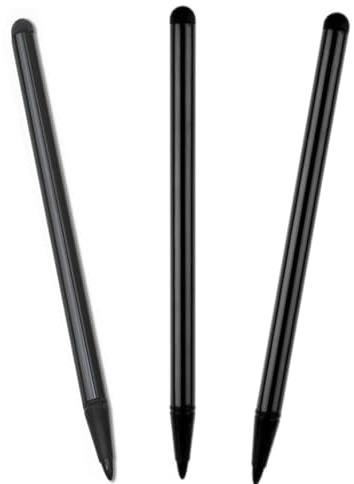 ZHAOYCSH Lot de 3 Stylets Noirs Universels à Pointe Fine,Stylos Haute Précision pour Téléphone Portable,Tablette et Tous Les Écrans Tactiles pour Une Sensibilité et Un Contrôle