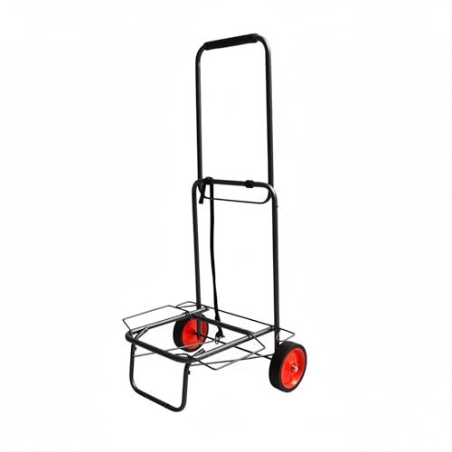 Relaxdays Transportwagen, klappbar, gepolsterter Griff, schwarz | 2 Gummiräder, Spanngurte, 35 kg, kleine Transportkarre
