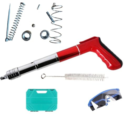Air Nailer - Cement Wall Nailer, Manual Nail Machine with 100 Nails, 5 Gear Fastening Tool | Long Lasting Multifunctional for Red Brick Concrete Wooden Boards Home Workshop Construction Repair Tool