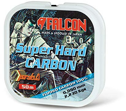 Falcon Super Hard, Nylon Persicus S.Hard Carbon, 50 mt Filo da Pesca, Trasparente, 0,100 mm X