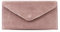 LeahWard Wrist Strap Genuine Italian Suede Leather Envelope Clutch Bags Party Wedding Purse Handbag Cross Body Bag CW01 (Pink)