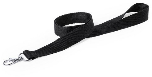 Trageschnur für Identifikationspässe, mit Karabiner aus Metall,10 Stück. 50 cm. largo x 2 cm ancho Schwarz
