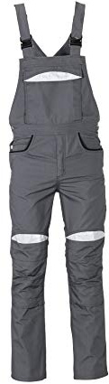 Planam 2921106 DuraWork Latzhose, Grau/Schwarz, Größe 106