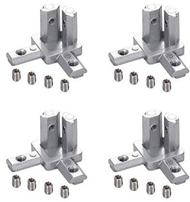 INCREWAY 3-Wege-Eckwinkel mit Schrauben, für Standard-6 mm T-Schlitz, Aluminium-Extrusionsprofil, 2020er-Serie, 8 Stück