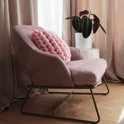 Sperriges Strickgarn, weiches Kerngarn - Wolle Super Chunky Garn Sperriges Vorgarn für Armstricken, Häkeln Filzen, Teppiche Decke und Kunsthandwerk (Hellrosa)