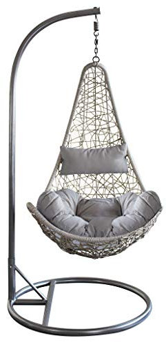 MilaniHome.it - dondolo in fibra naturale di design per esterno giardino Struttura Ø 95 x 195h seduta 80 x 70 x 120