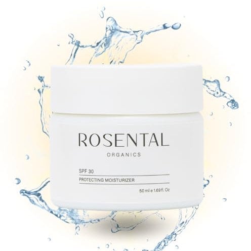 ROSENTAL ORGANICS SPF30 Moisturizer Tagescreme mit LSF 30 - Angereichert Mit Hyaluron + Algenextrakt - 100% Vegane Sonnencreme Für Das Gesicht