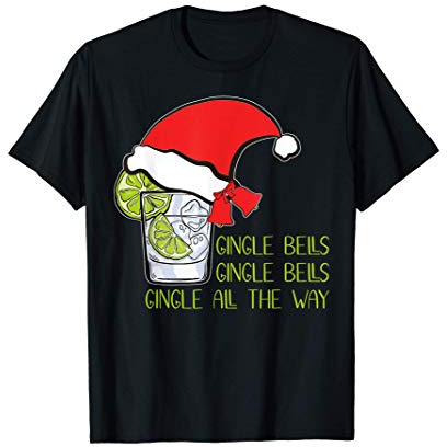 Gingle Bells Pullover Weihnachtspulli Weihnachtspullover Gin T-Shirt