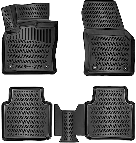 ELMASLINE 3D Gummimatten Set für Dacia Duster 2018-2021 | 4x2 | Fußmatten Set mit hohem Rand - Zubehör