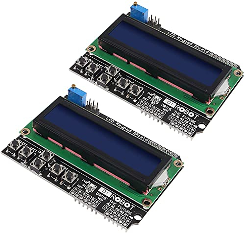 ALMOCN 1602 LCD Keypad Shield 1602 LCD Erweiterung Shield Board Blue Backlight 4.5-5.5V for Arduino R3 MEGA2560 Due Duemilanove Roboter