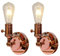 Britalia 2 Pack | Copper Vintage Retro Wall Light | 150mm x 120mm | Industrial Up or Down Indoor Wall Fitting | 1 x ES E27 Lamp Required (Not Included) | Can Be Used as Semi Flush Ceiling Light