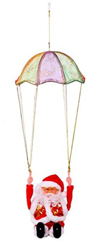 Yiida Paracadute di Natale, Paracadute Elettrico di Babbo Natale, Babbo Natale Che Canta e Canta per la Decorazione del Camino 'Albero di Natale