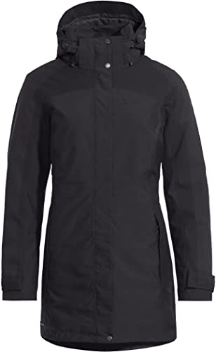 VAUDE Skomer II Winterparka Damen – Winterjacke Damen wasserdicht, winddicht & atmungsaktiv, wattierte Outdoorjacke Damen mit PrimaLoft Isolierung & Eco Finish – in Schwarz, Größe: 44