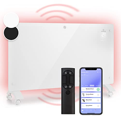 Klarstein Elektroheizung, Konvektor Heizung Freistehend oder Wandmontage, Elektroheizung Energiesparend, App-Control, Leise Heizung Elektrisch, Standgerät Heizkörper Elektrisch mit Thermostat, 1500 W