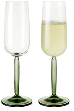 Kähler Design Hammershøi Champagnerglas 2er Set aus maschinengeblasenem Glas, Maße: Höhe: 23 cm; Ø 7,5 cm, Volumen: 24 cl, 693071, Klar