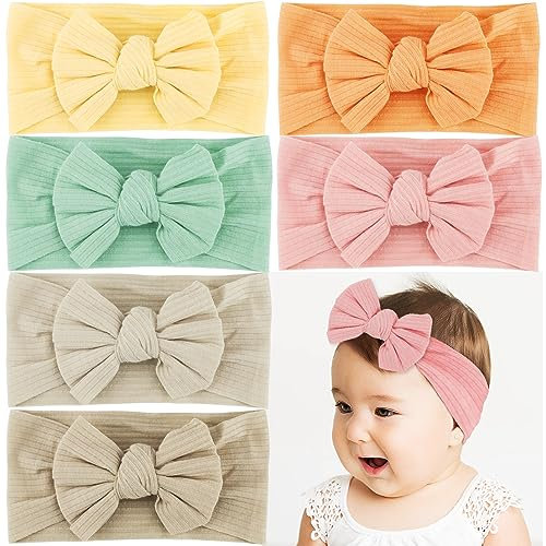 Bandeau Bebe Fille Turban Bébé Fille Cheveux Elastique Noeud 6 Pièces Bandana Bebe Fille Accessoire Bebe Naissance 0-12 Mois Bandeaux pour Bébé Enfant Filles Infantile Bambins