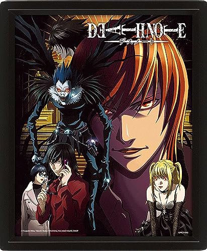 empireposter Death Note - Connected by Fate - fertig gerahmtes 3D Poster - Größe 20x25 cm
