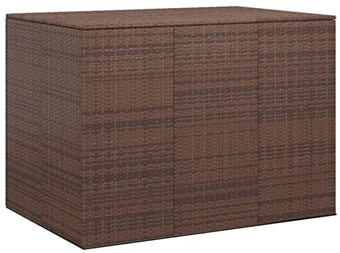 Homgoday Garten-Kissenbox PE-Rattan 145x100x103cm braun