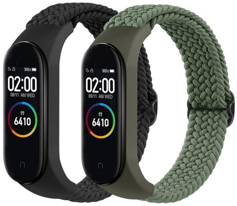 Elastisches Armband für Xiaomi Mi Band 4 / Mi Band 3 Stoff, verstellbar, geflochtene Bänder aus weichem Nylon, Sportarmbänder kompatibel mit Mi Band 4 3