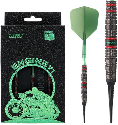 CUESOUL Engine V1 Dartset mit weicher Spitze, 21 g, 90% Wolfram, mit Ölfarbe lackiert und vereinheitlichendem ROST T19 Carbon Flight