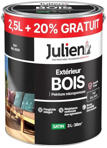 JULIEN Extérieur Bois Noir 2,5 l + 20 % marque
