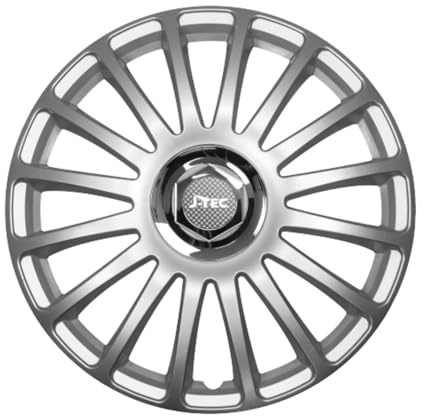 Luckyberg Radkappen 16 Zoll | Felgenabdeckung für Autofelgen und Radzierblenden 4er-Set für die meisten Automarken Radkappen aus hochwertigem Kunststoff. (Silber IV)