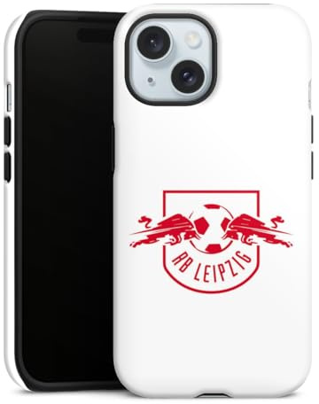 Panzer Handyhülle kompatibel mit Apple iPhone 15 robuste Outdoor Hülle Schutzhülle matt RB Leipzig Logo Offizielles Lizenzprodukt