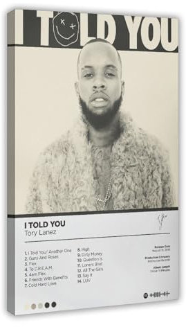 RePaLy Tory Lanez – I Told You Albumcover-Poster, Leinwandposter, Schlafzimmer-Dekor, Sportlandschaft, Büro, Raumdekoration, Geschenk, Rahmen-Stil, 30 x 45 cm